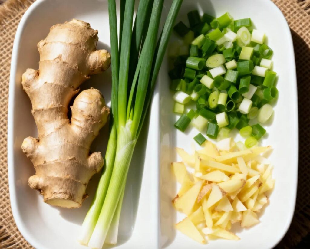 Minced scallion and ginger