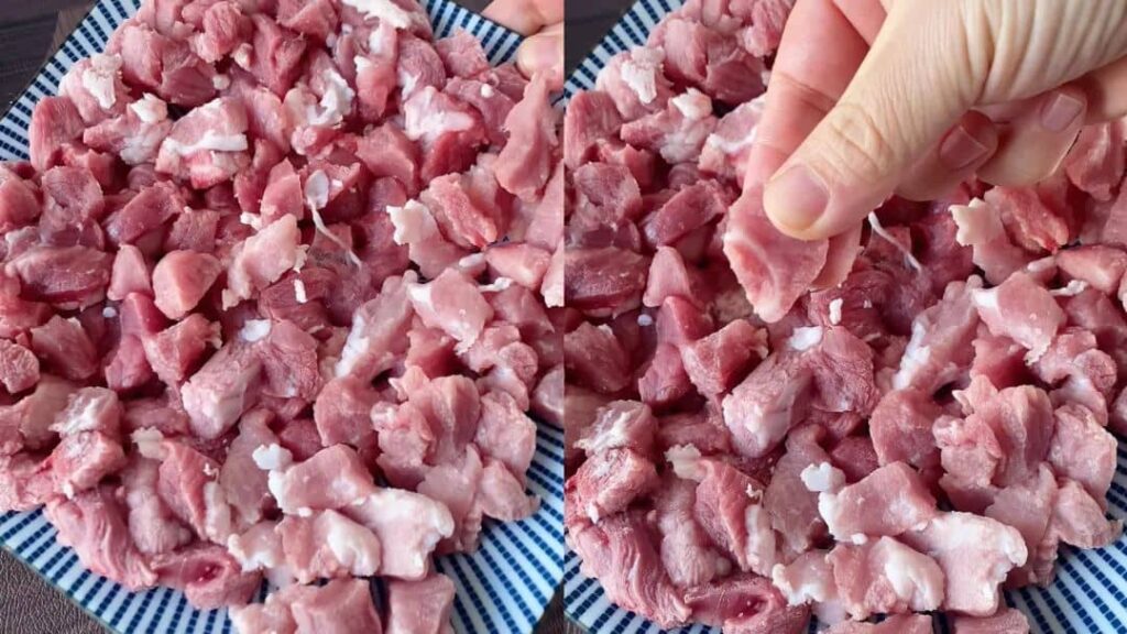 Fresh pork leg meat for Chinese pork meatball recipe